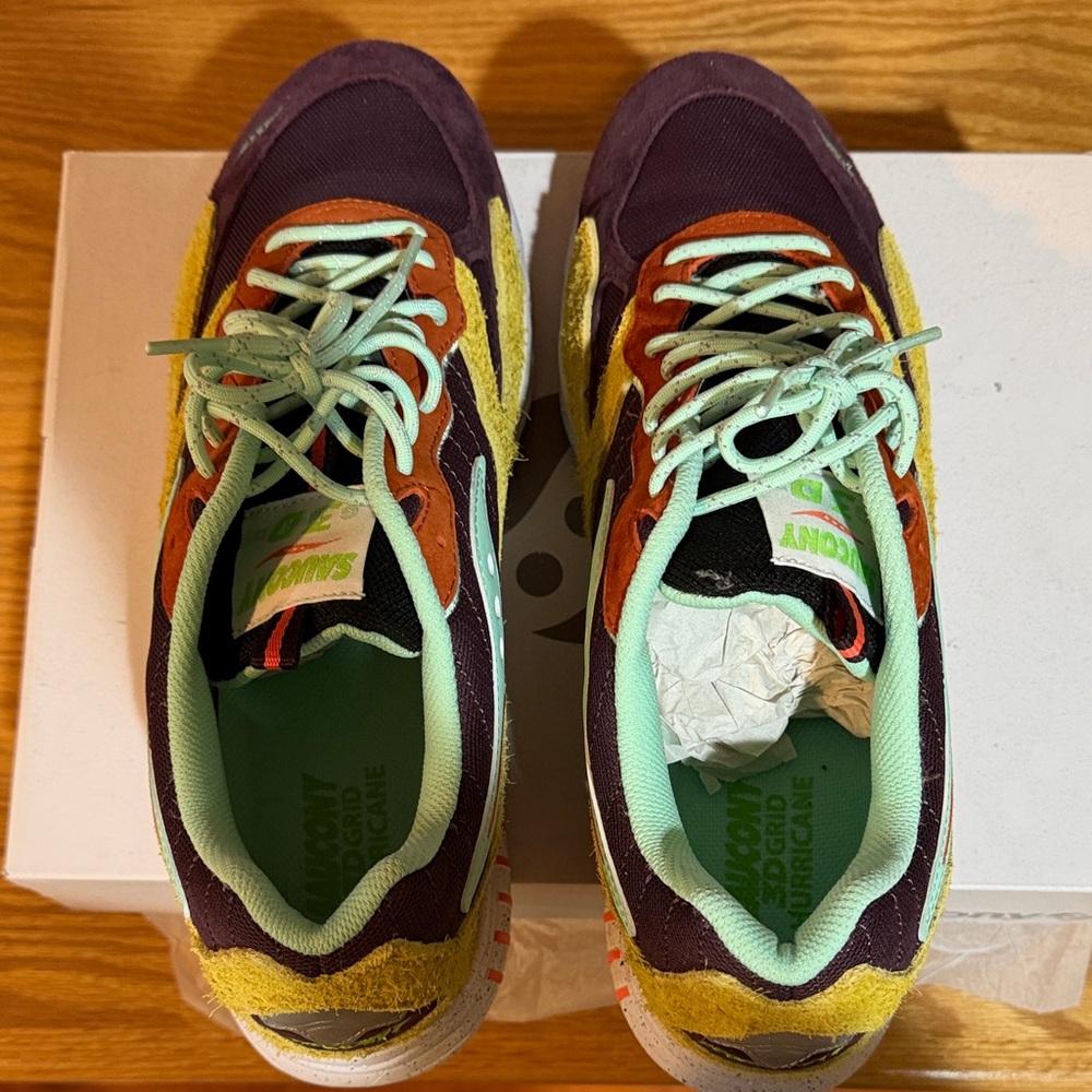Saucony 3D Hurricane Multicolor Suede Sneakers - Picture 5 of 7